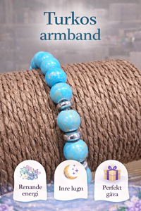 Runda Syntetiska Stenar - Turkos armband
